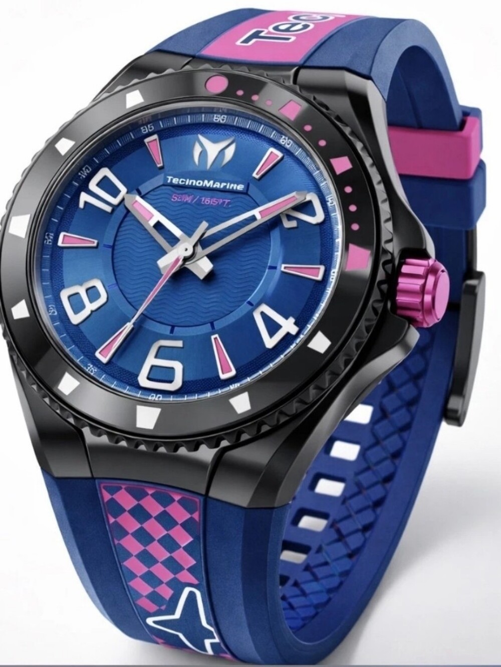 NWT TechnoMarine TM-525011 Racing F2 Legends Mens Womens Blue Pink 44mm Watch